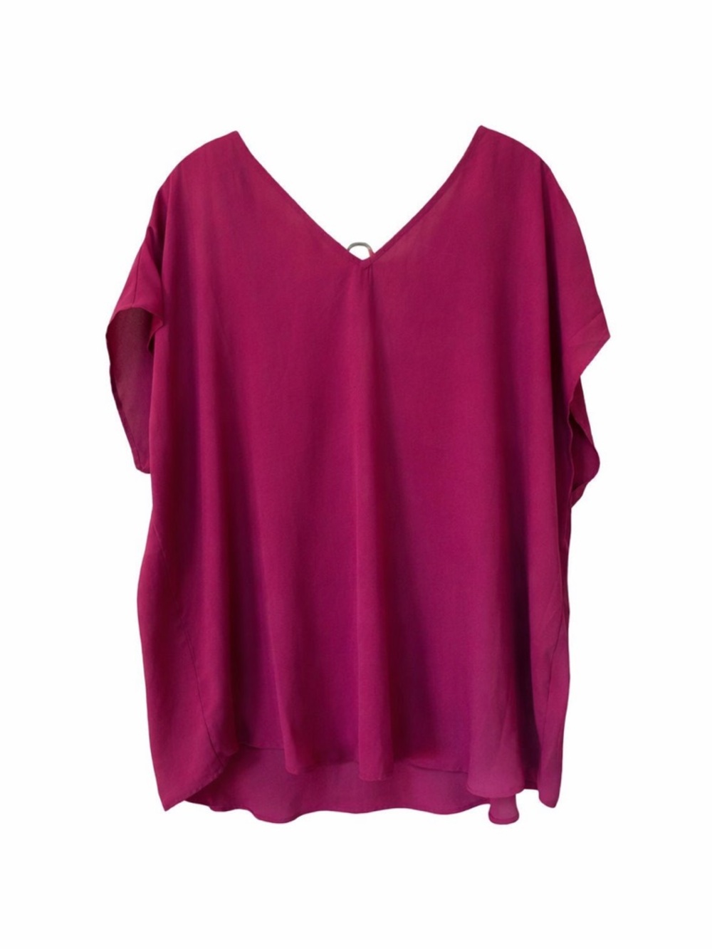 Torrid 2X Berry Pink Oversized Flowy Tunic Blouse Boho Minimalist